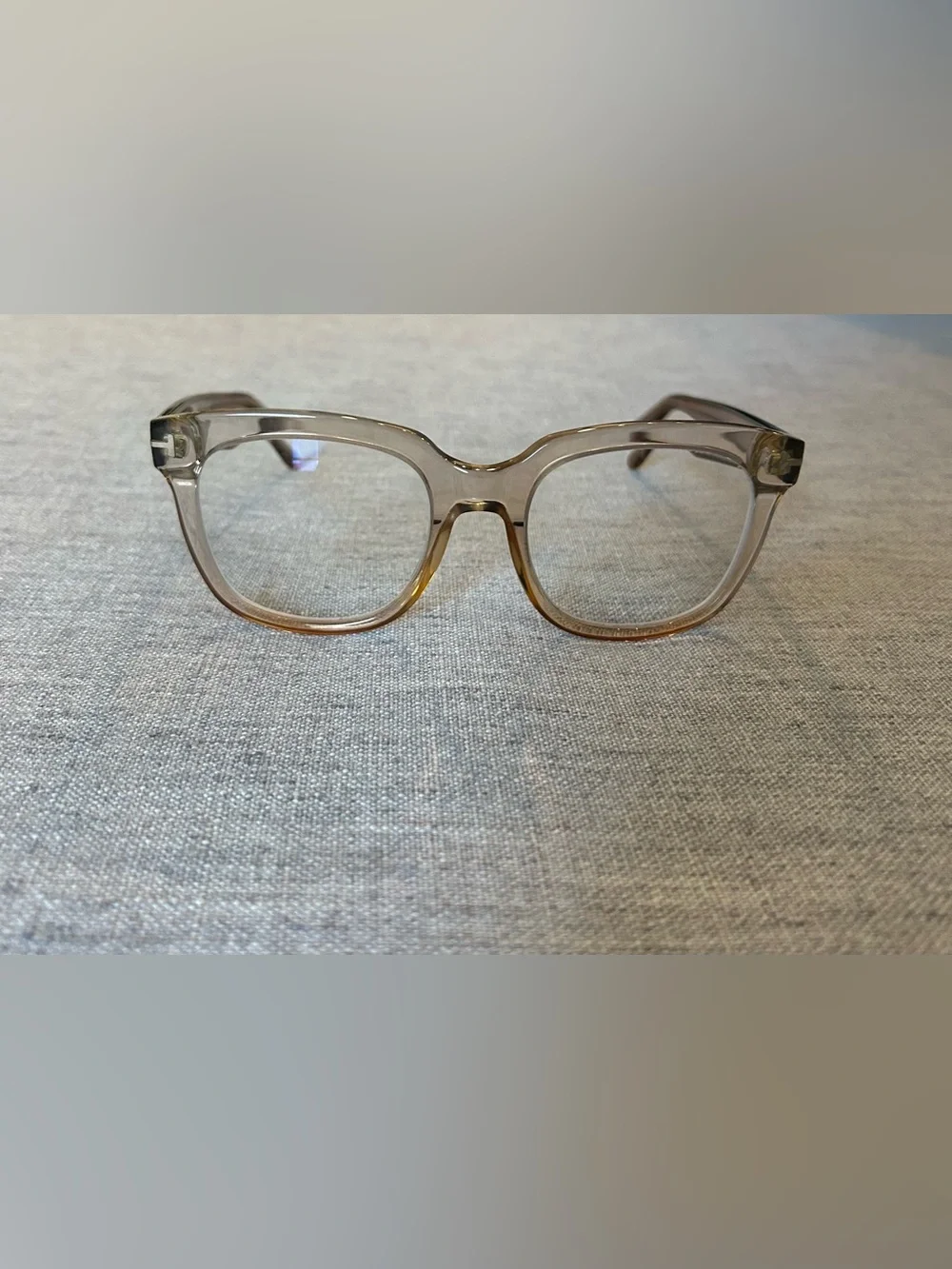 Tom Ford Transparent Amber Cat-Eye Glasses